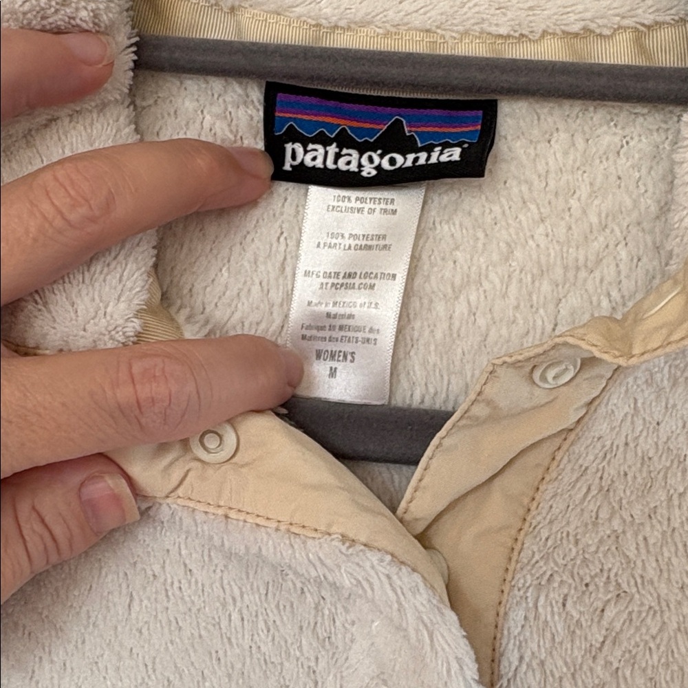 Patagonia Women’s Re-Tool Snap-T Fleece Pullover Cream M EUC - Picture 3 of 6
